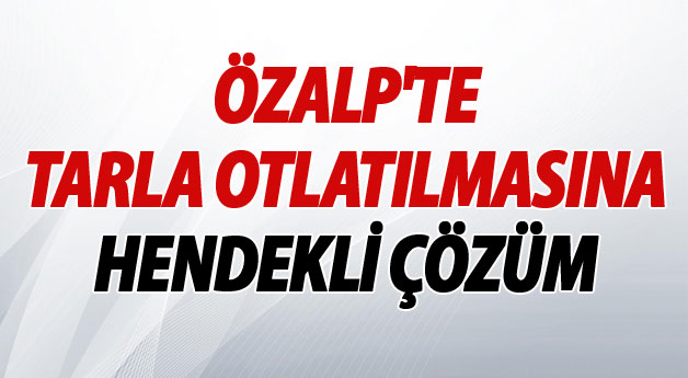 Özalp'te Tarla Otlatılmasına Hendekli Çözüm