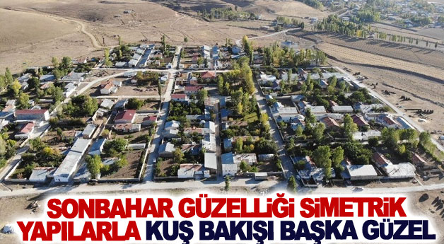 Sonbahar güzelliği simetrik yapılarla kuş bakışı başka güzel