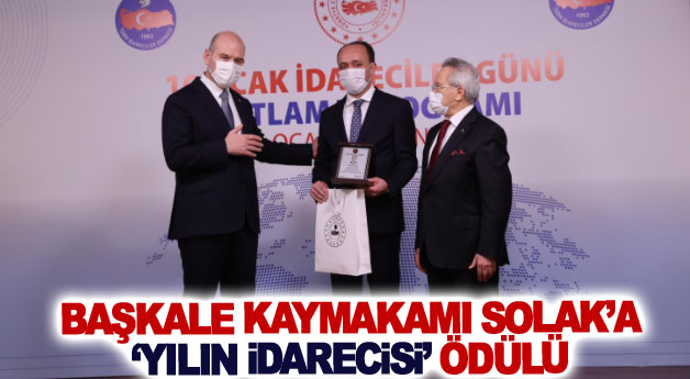 Başkale Kaymakamı Solak’a ‘yılın idarecisi’ ödülü