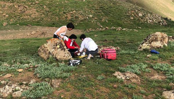 Erek Dağı'nda 'Uçkun' Toplarken Düştü, Ambulansla Hastaneye Kaldırıldı