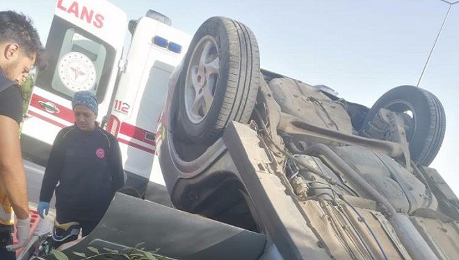 Van'ın Edremit ilçesi'nde kaza: Otomobil takla attı 2 yaralı!