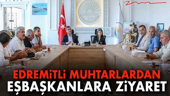 Edremitli muhtarlardan Eşbaşkanlara ziyaret